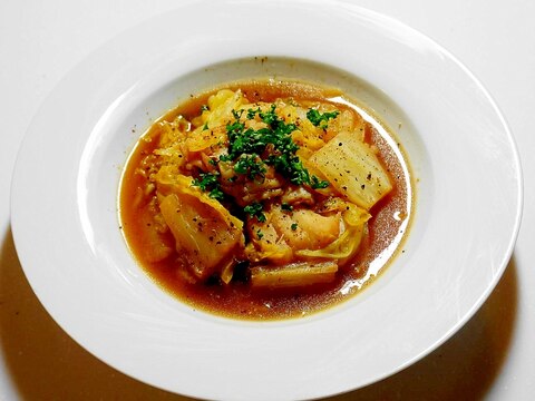 淡泊な鱈&コクあるバターの蒸煮!たらと白菜の重ね煮